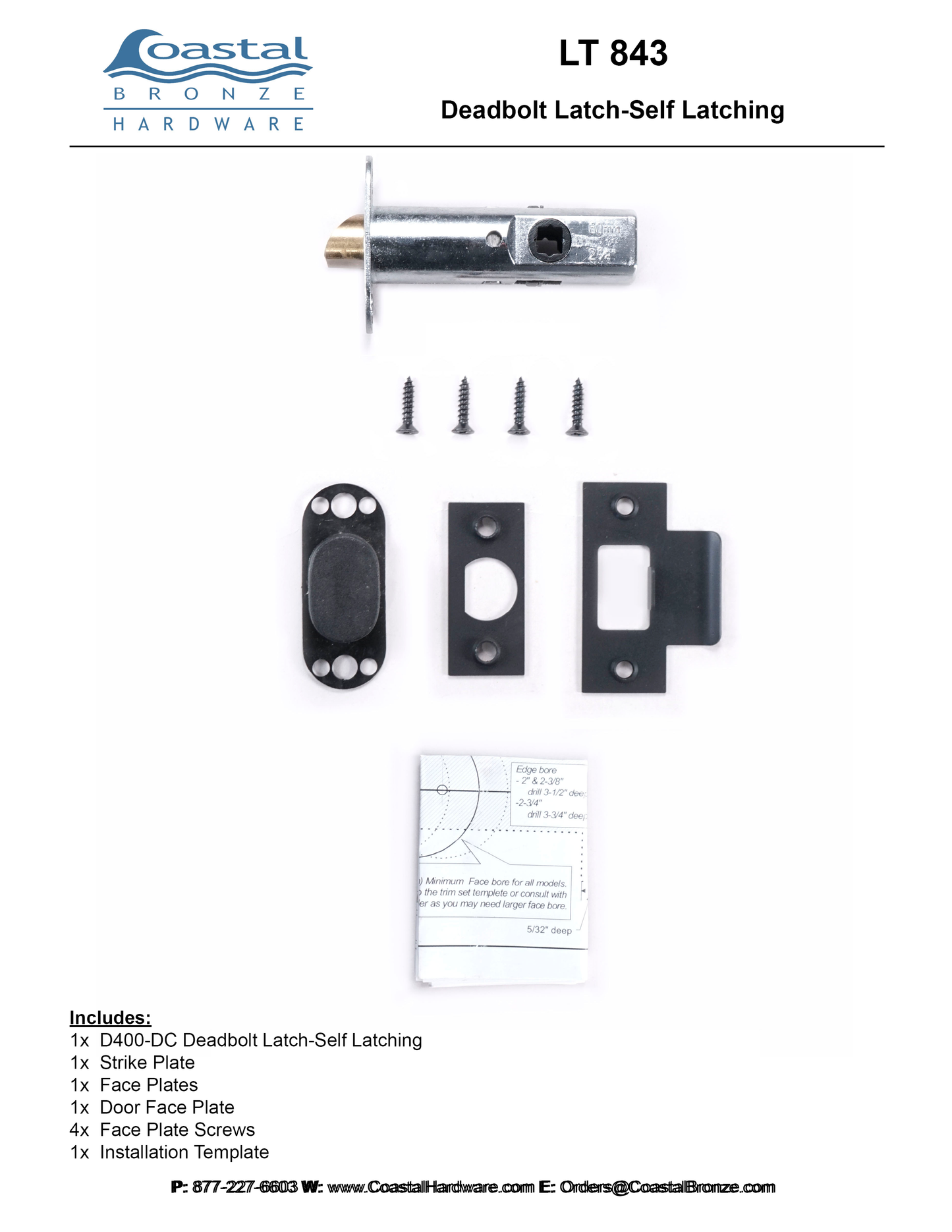 Textured Bronze Deadbolt - Square - Single Cylinder - Self Latching