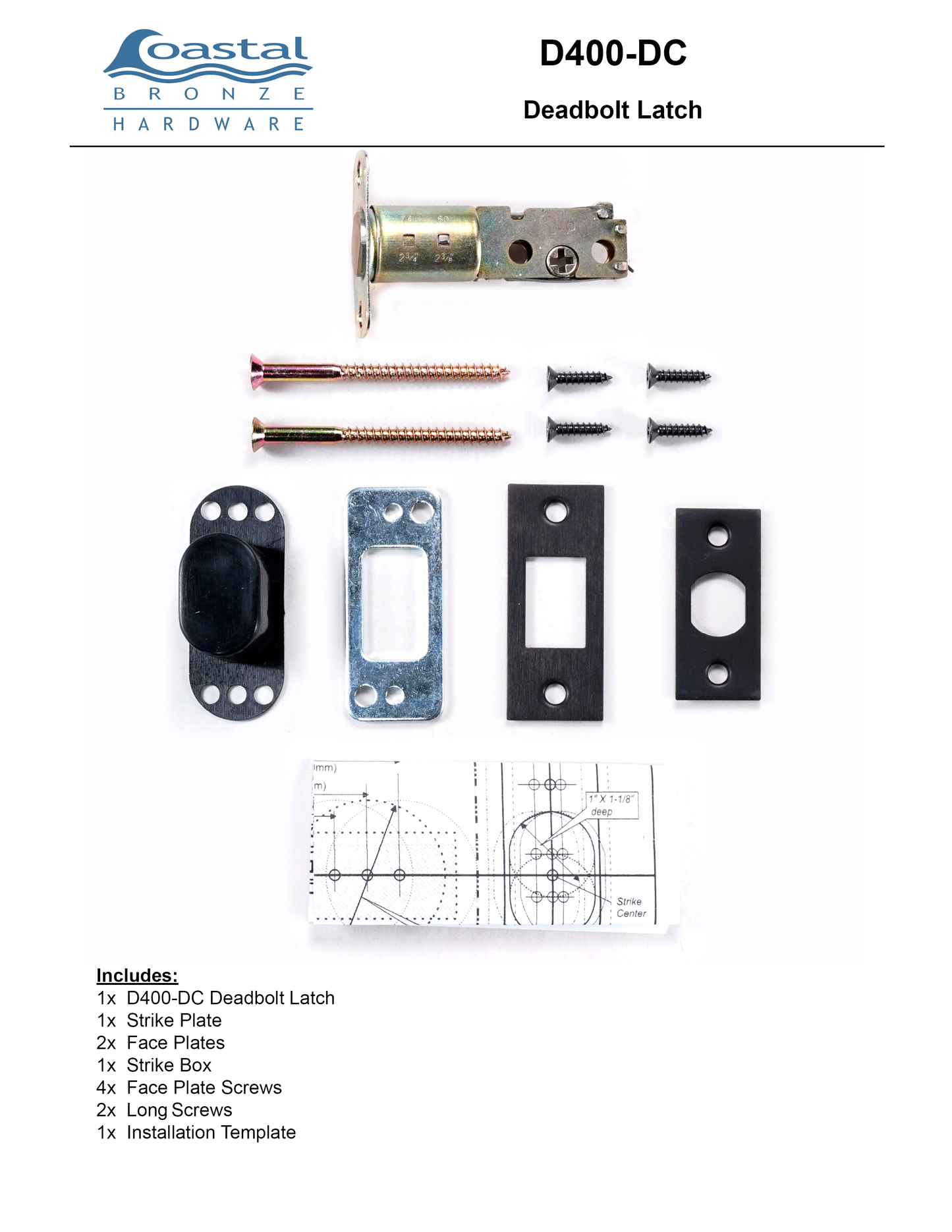 Textured Bronze Deadbolt - Square - Single Cylinder
