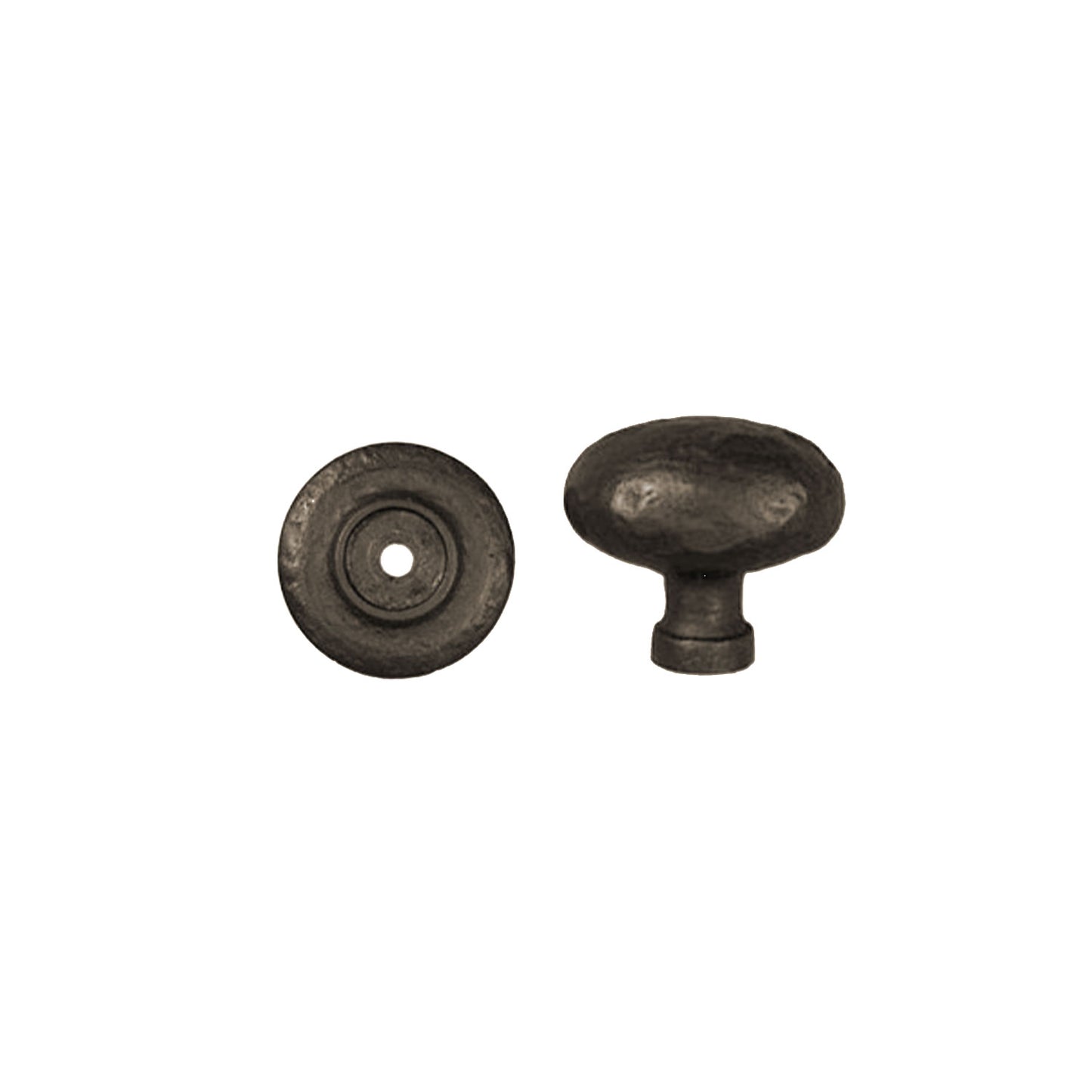Textured Bronze Oval Knob with Plate