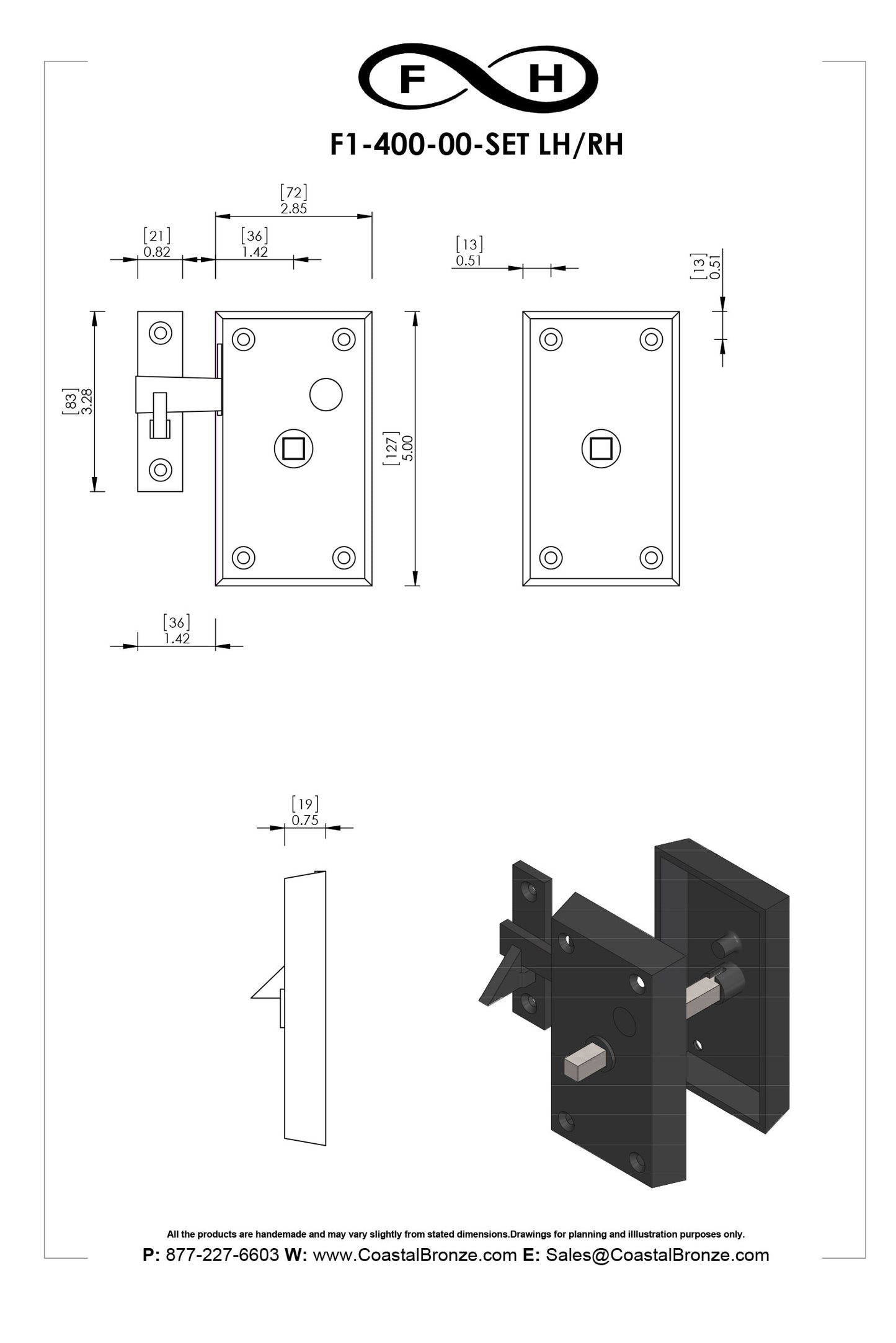 Bronze Case Latch Set