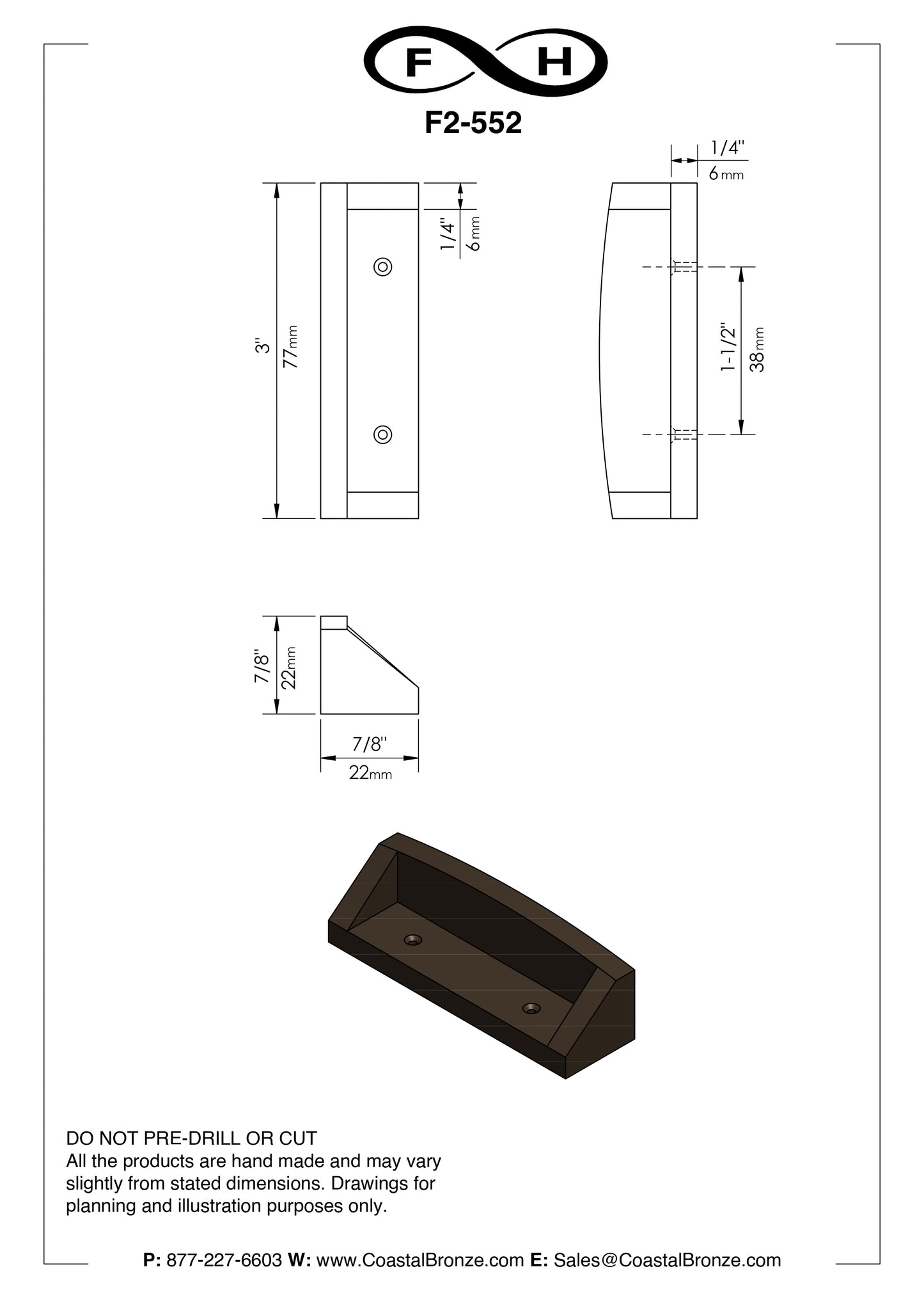 Bronze Gate Stop - Edge