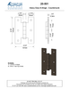 Textured Bronze Heavy Duty H-Hinge - Countersunk
