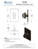 Textured Bronze Mortise Bolt - Patio Square - T-Turn