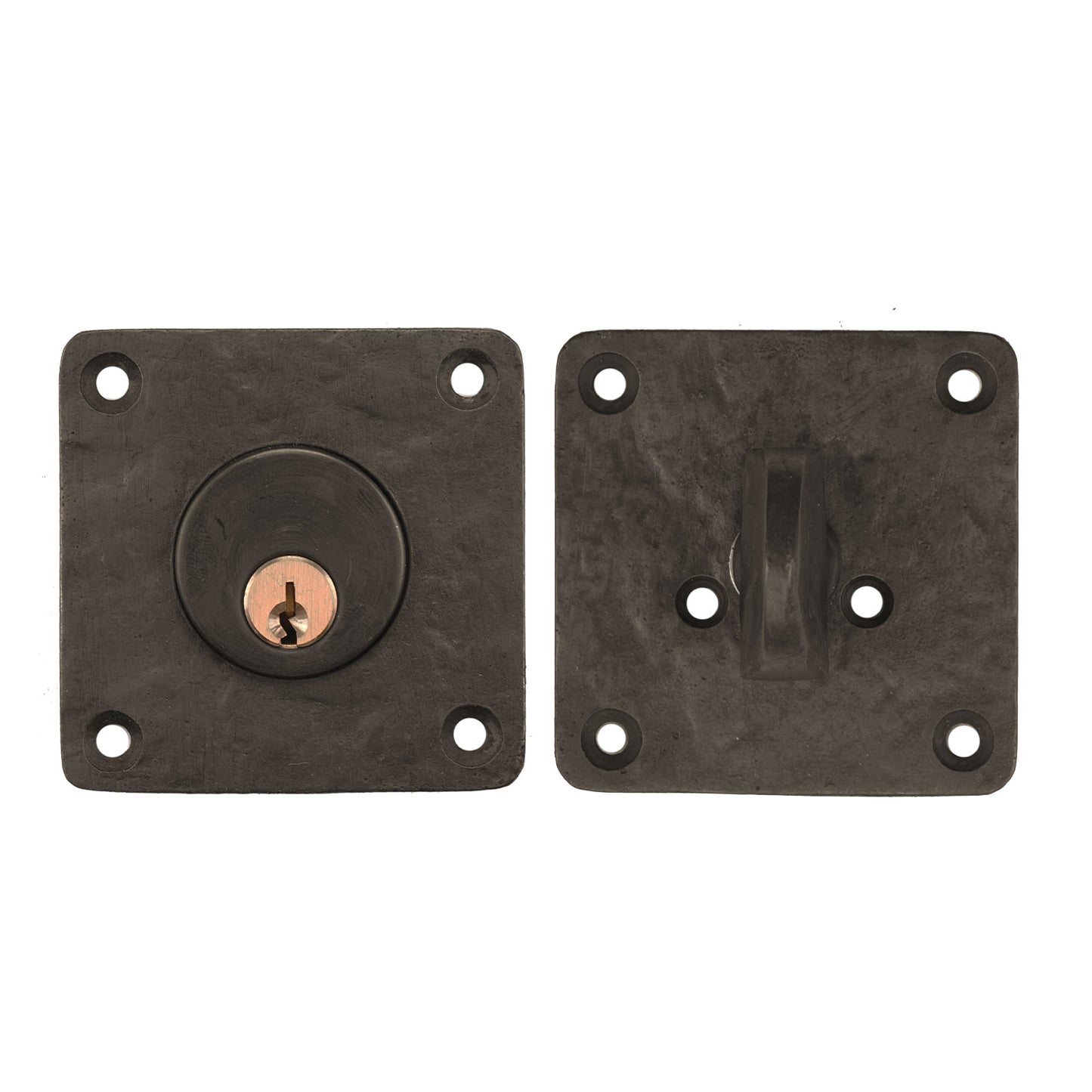 Textured Bronze Deadbolt - Large Square - Single Cylinder