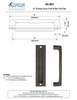 Textured Bronze Pocket Door Pull & Bar Pull Set - 8" C2C