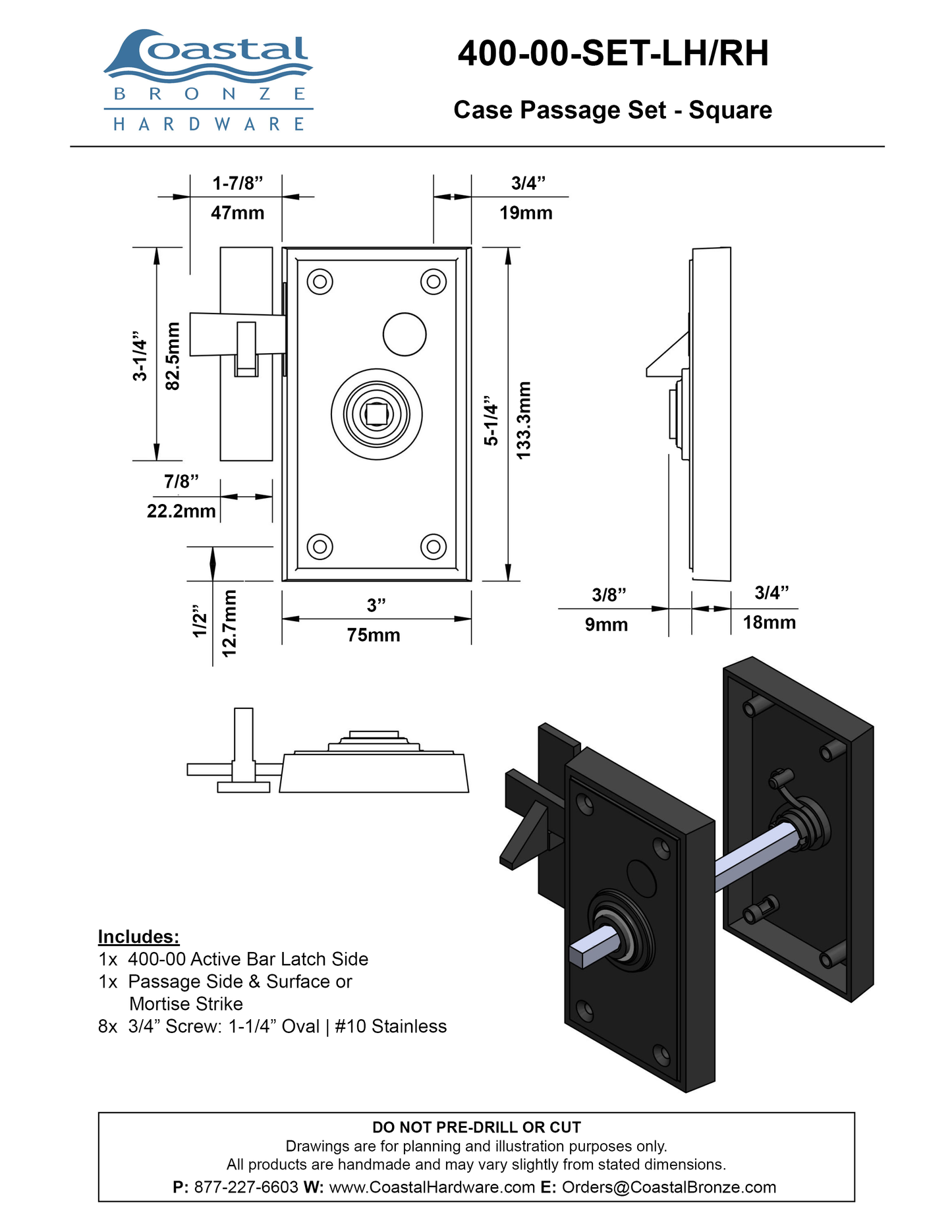 Bronze Case Latch Set
