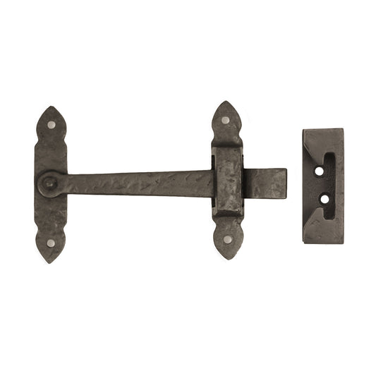 Textured Bronze Drop Bar without Knob - Spear - 6-1/2" - Reverse Bevel
