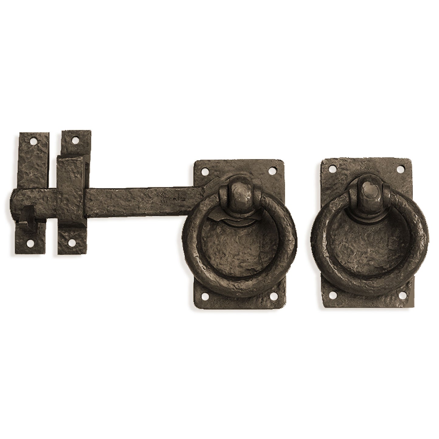 Textured Bronze Drop Bar Latch Set - 7"