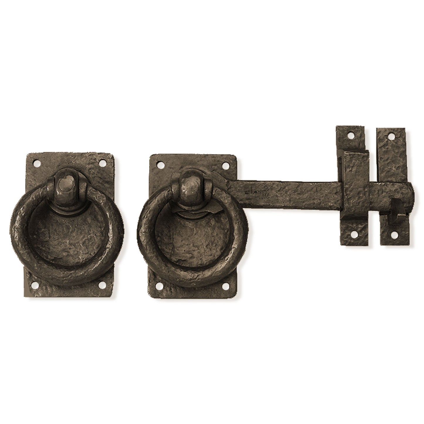 Textured Bronze Drop Bar Latch Set - 7"