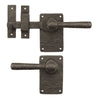 Textured Bronze Drop Bar Latch Set - 5"