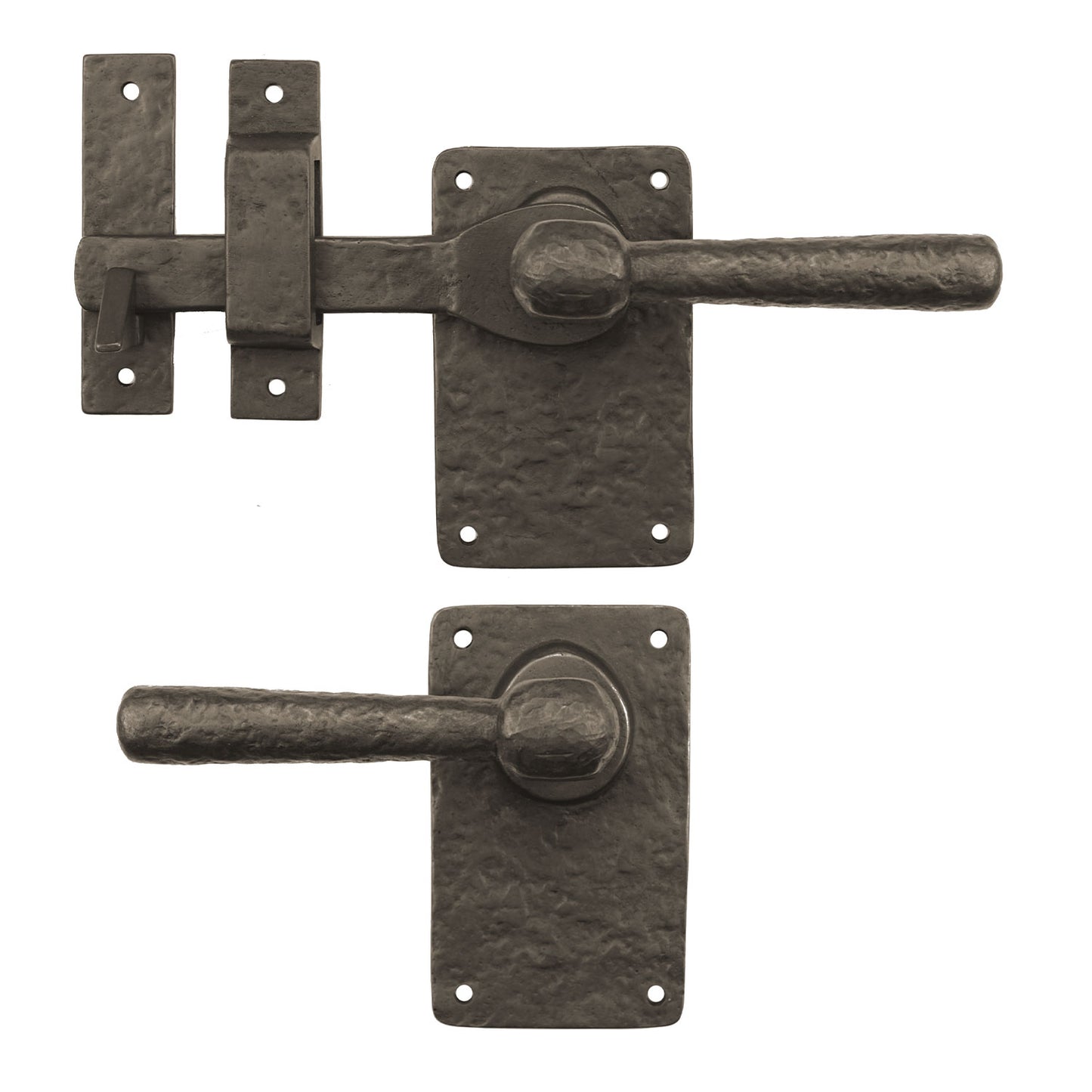 Textured Bronze Drop Bar Latch Set - 5"