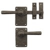 Textured Bronze Drop Bar Latch Set - 5"