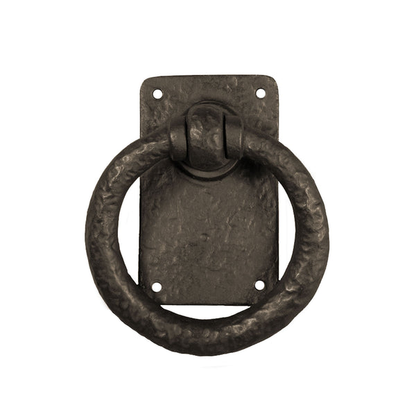 Textured Bronze Ring Pull on Plate - Large