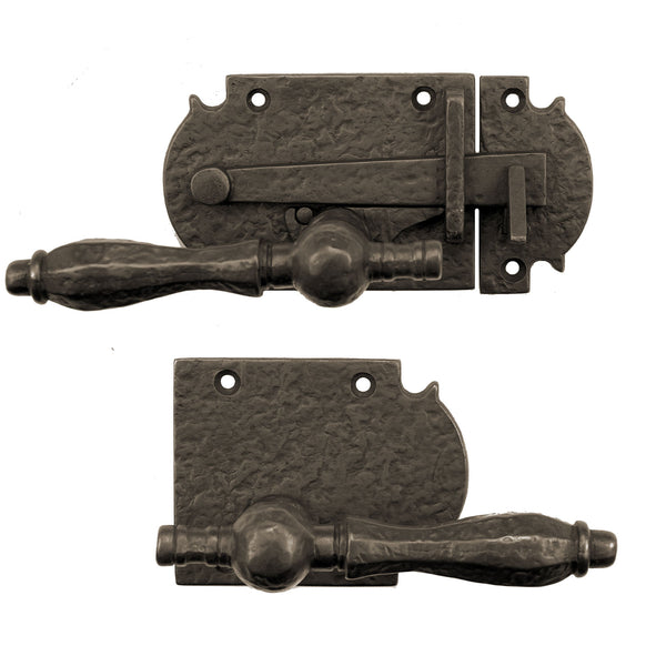 Textured Bronze Drop Lever Latch - Euro