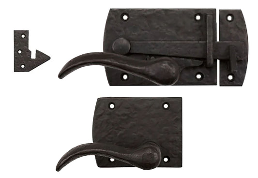 Textured Bronze Drop Lever Latch - Arch
