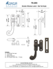 Textured Bronze Shutter Window Latch - Rat Tail Style