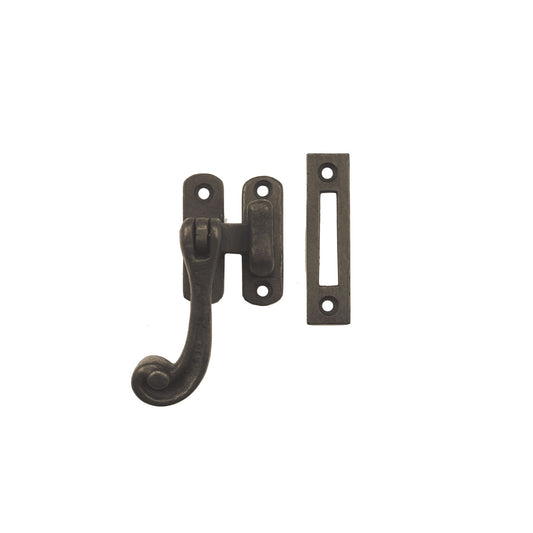 Textured Bronze Shutter Window Latch - Rat Tail Style