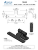 Textured Bronze Shutter T-Hinge Strap 6" - with Pintle - 1-1/4" Offset