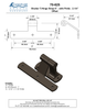 Textured Bronze Shutter T-Hinge Strap 6" - with Pintle - 2-1/4" Offset