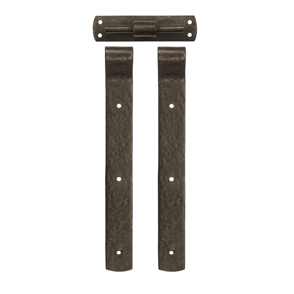 Textured Bronze Double Shutter Strap 10" - with Pintle - 3/4" Offset