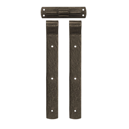 Textured Bronze Double Shutter Strap 10" - with Pintle - 3/4" Offset
