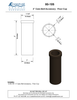 Textured Bronze Cane Bolt Accessory - Floor Cup - 3"