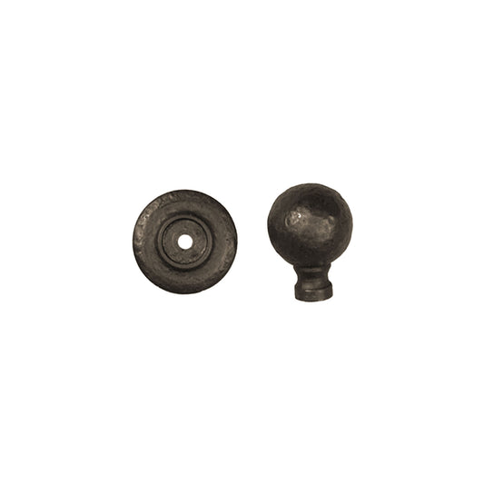 Textured Bronze Round Knob with Plate