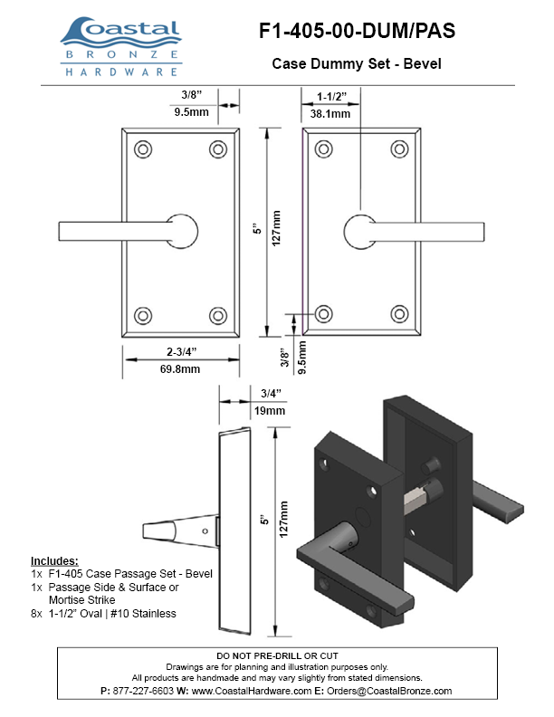 Bronze Case Passage Set - Bevel