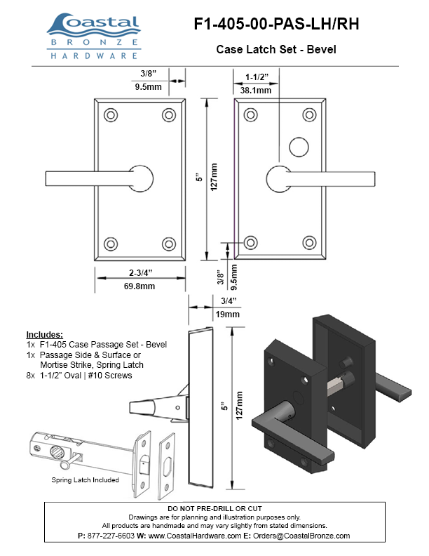 Bronze Case Passage Set - Bevel