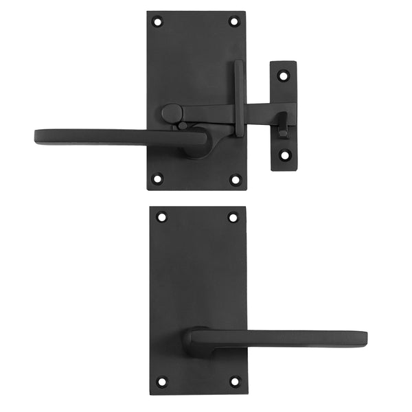 Bronze Lever Latch Set Vertical Plate