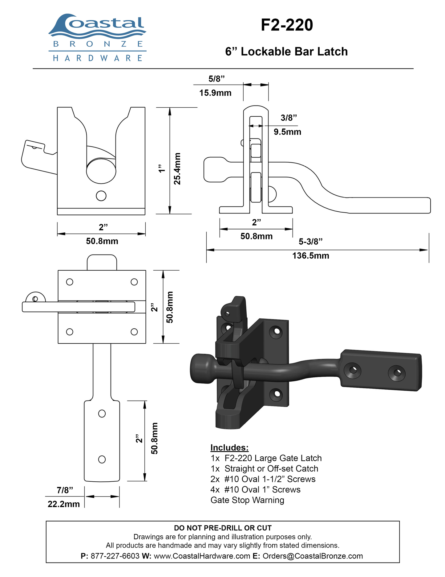 Bronze Heavy Duty Standard Gate Latch