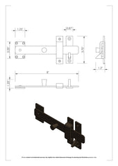 Bronze 8" Drop Bar with Knob