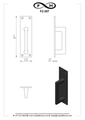 Bronze 8" Rectangular Plate Pull Handle