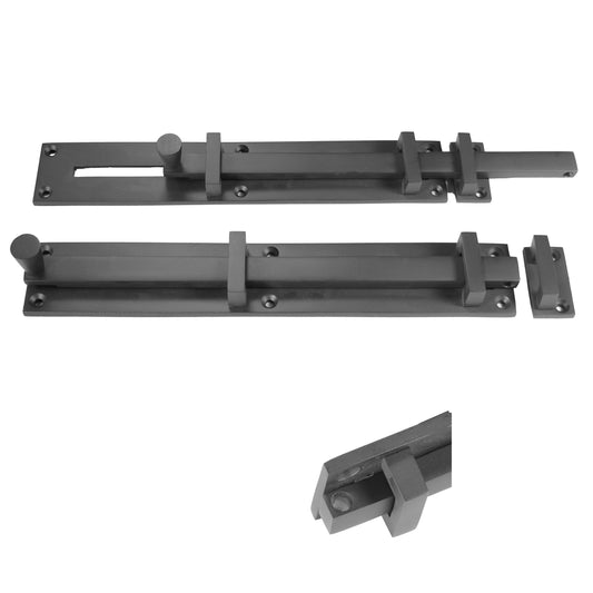 Bronze 12" Slide Bolt - With Deadbolt Hole