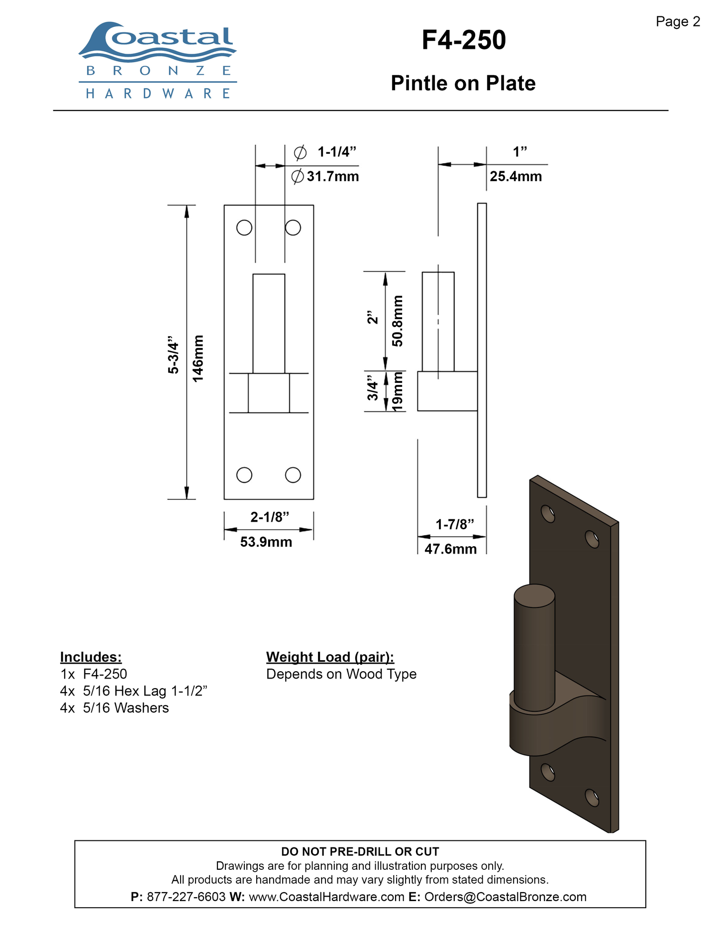 Bronze 17" Active Band Hinge Set