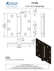 Stainless Steel 4-1/2" x 4-1/2" Spring Hinge - PVD Coated