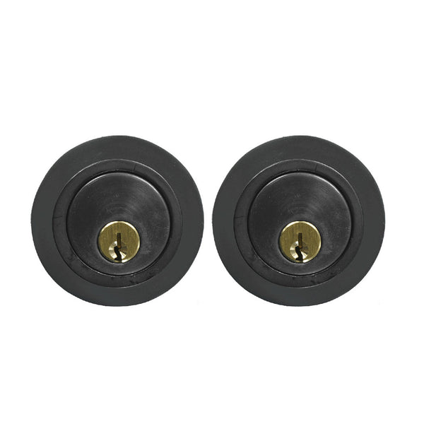 Bronze Round Deadbolt - Double Cylinder