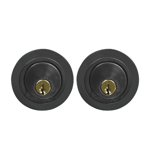 Bronze Round Deadbolt - Double Cylinder