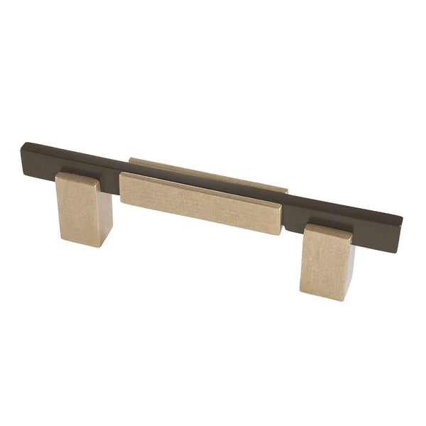 Bronze 4" C2C - Edge Two Tone - Contemporary Square Base Handle