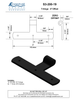 Brass 6" T-Hinge - 0" Offset
