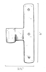 Brass 6" T-Hinge - 3/4" Offset