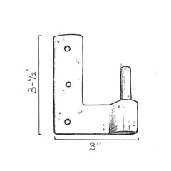 Brass Jamb Pintle - 1-1/4" Offset