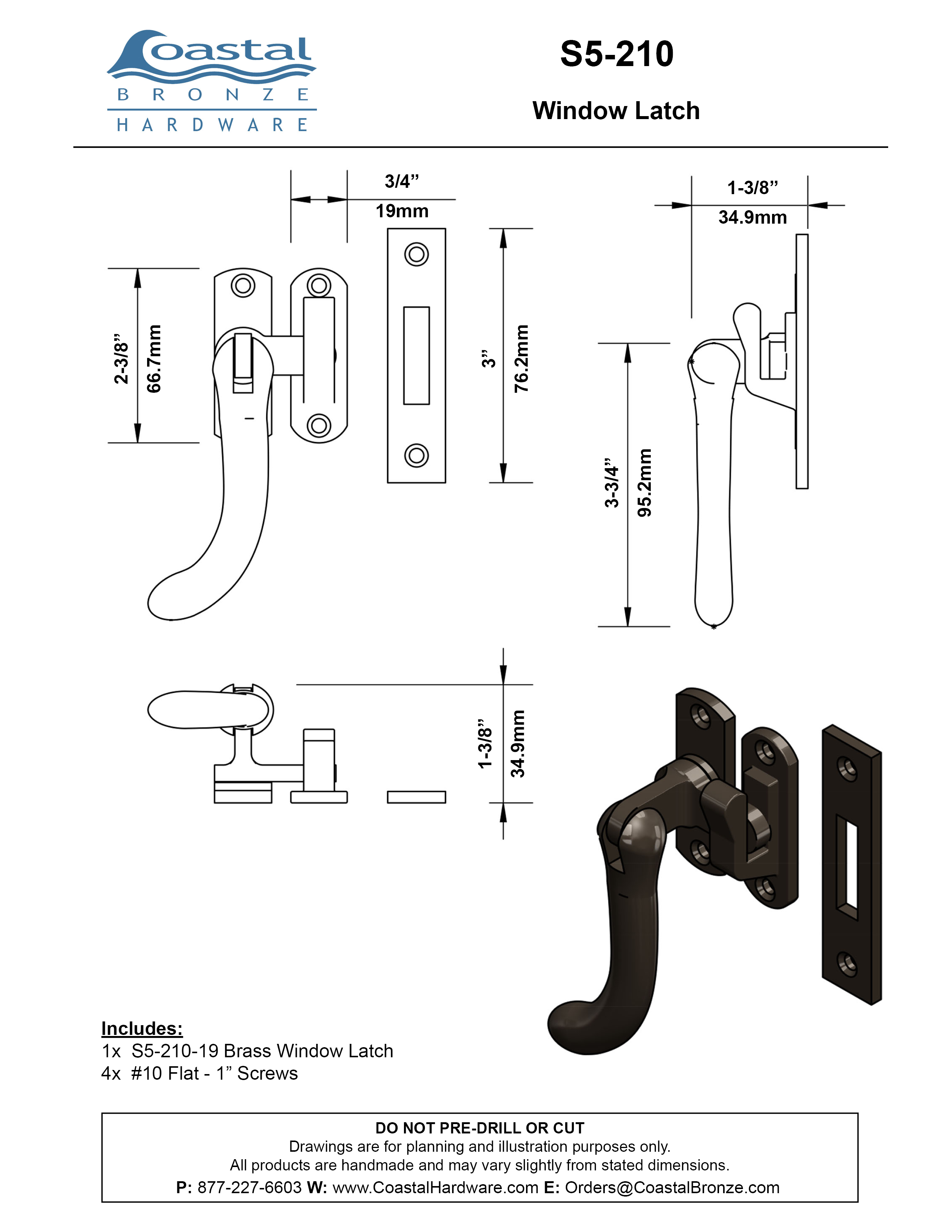 Brass Window Latch Brass Window Latch – Coastal Hardware