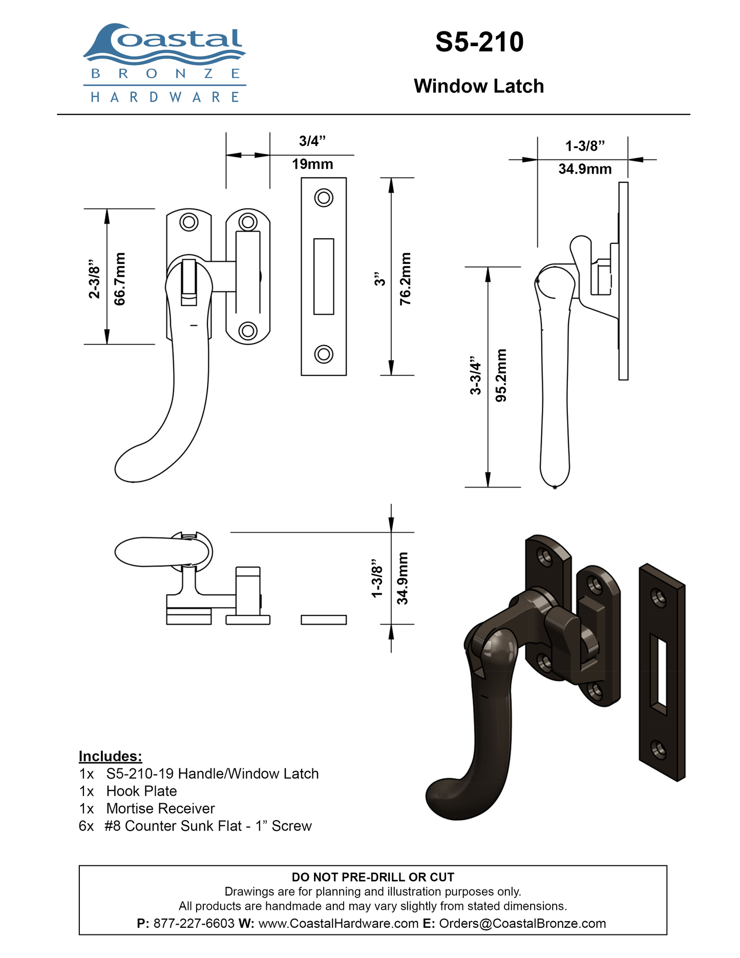 Brass Window Latch