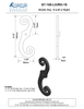 Brass Shutter Dog - S (Left or Right)
