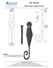 Brass Shutter Dog - English Rat Tail