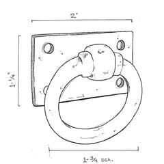 Brass Ring Pull on Plate